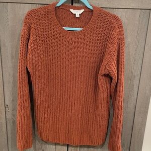 Rust Orange Knit Chenille Sweater